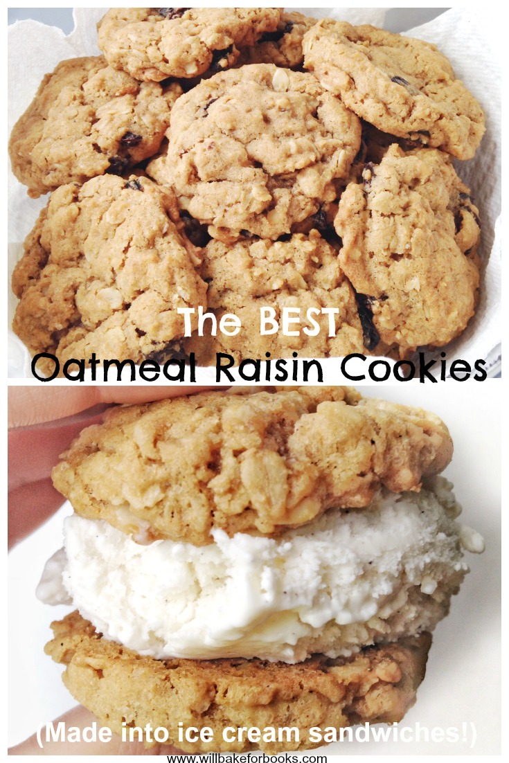 The Best Oatmeal Raisin Cookies (made into ice cream sanwiches!) | Will Bake for Books