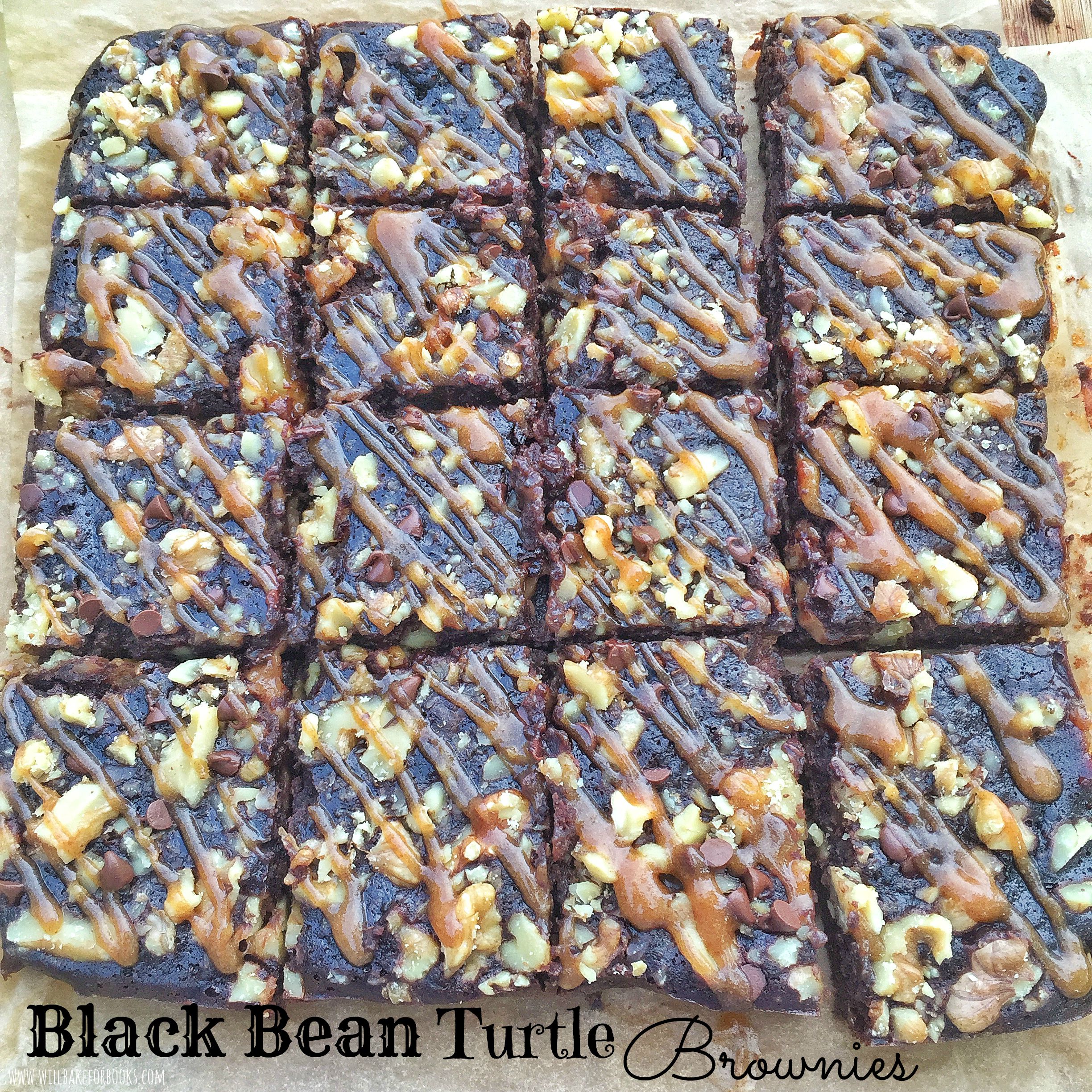 Black Bean Turtle Brownies on www.willbakeforbooks.com