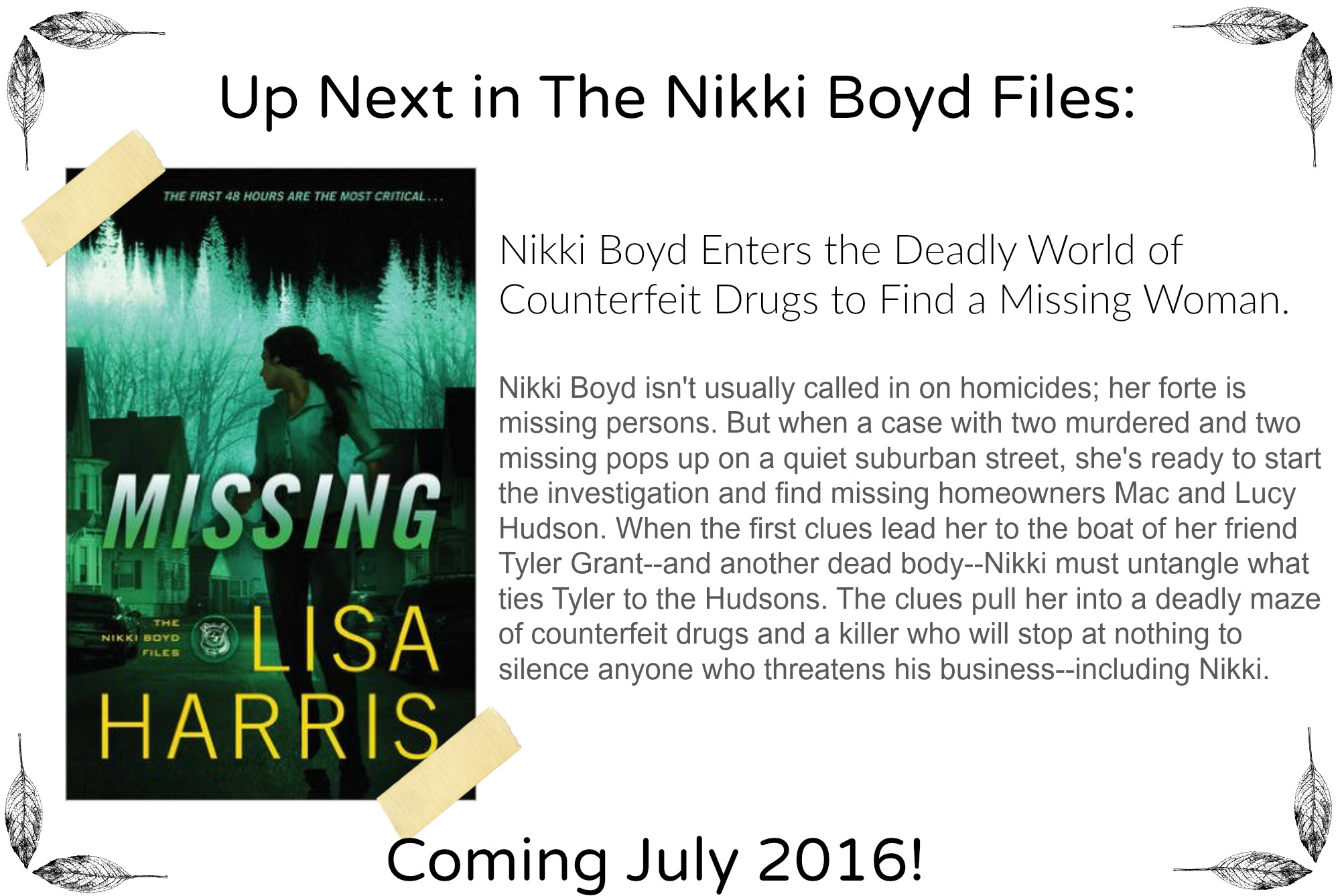Missing by Lisa Harris | Coming July 2016!