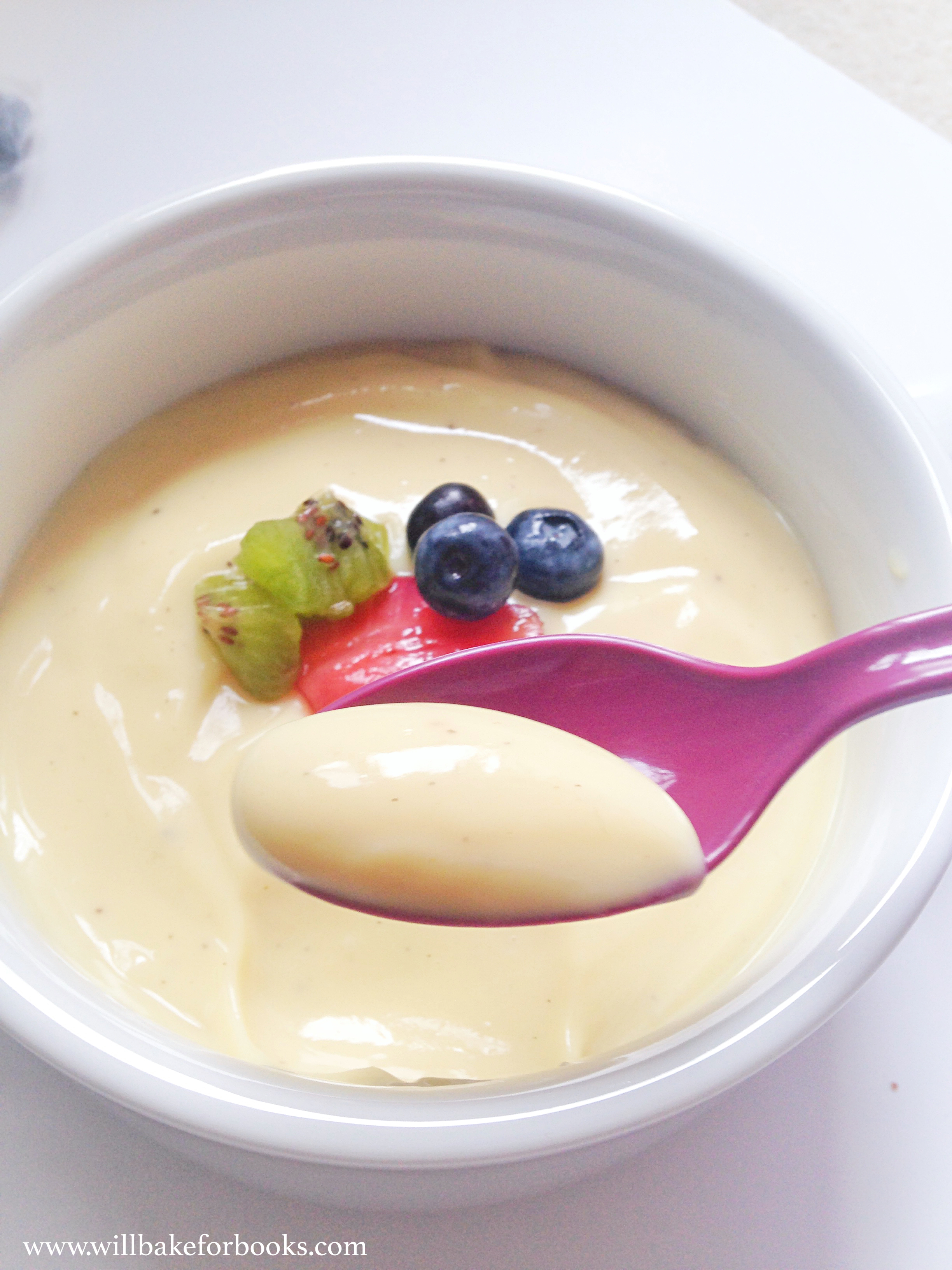 Fresh Fruit Napoleon with Homemade Vanilla Bean Pudding. Recipe found on willbakeforbooks.com!