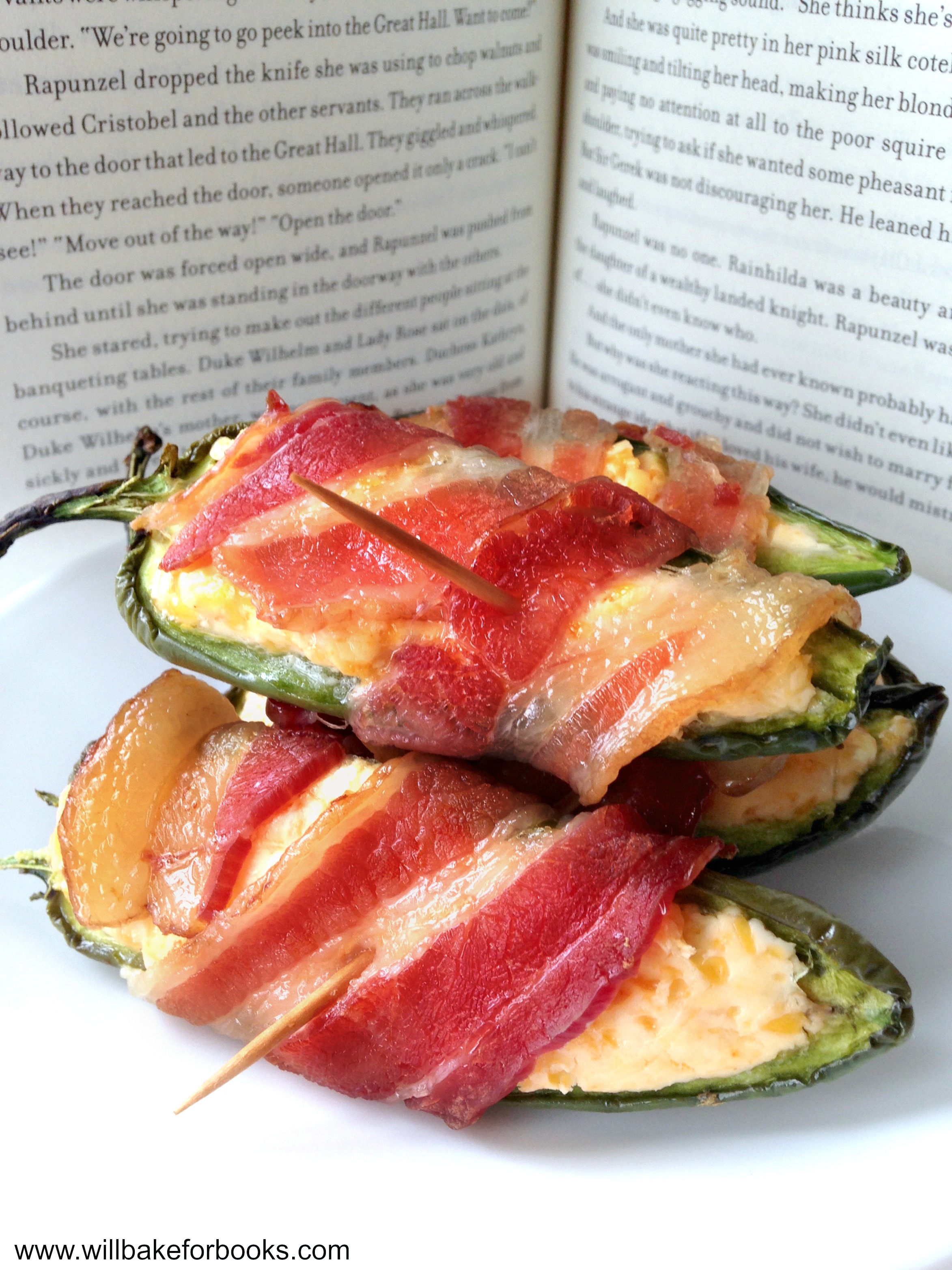 Baked Bacon-Wrapped Jalapeño Poppers | Recipe on willbakeforbooks.com!