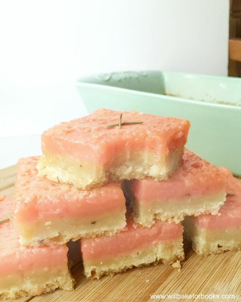 Pink Grapefruit Bars with Rosemary Crust Will Bake for Books